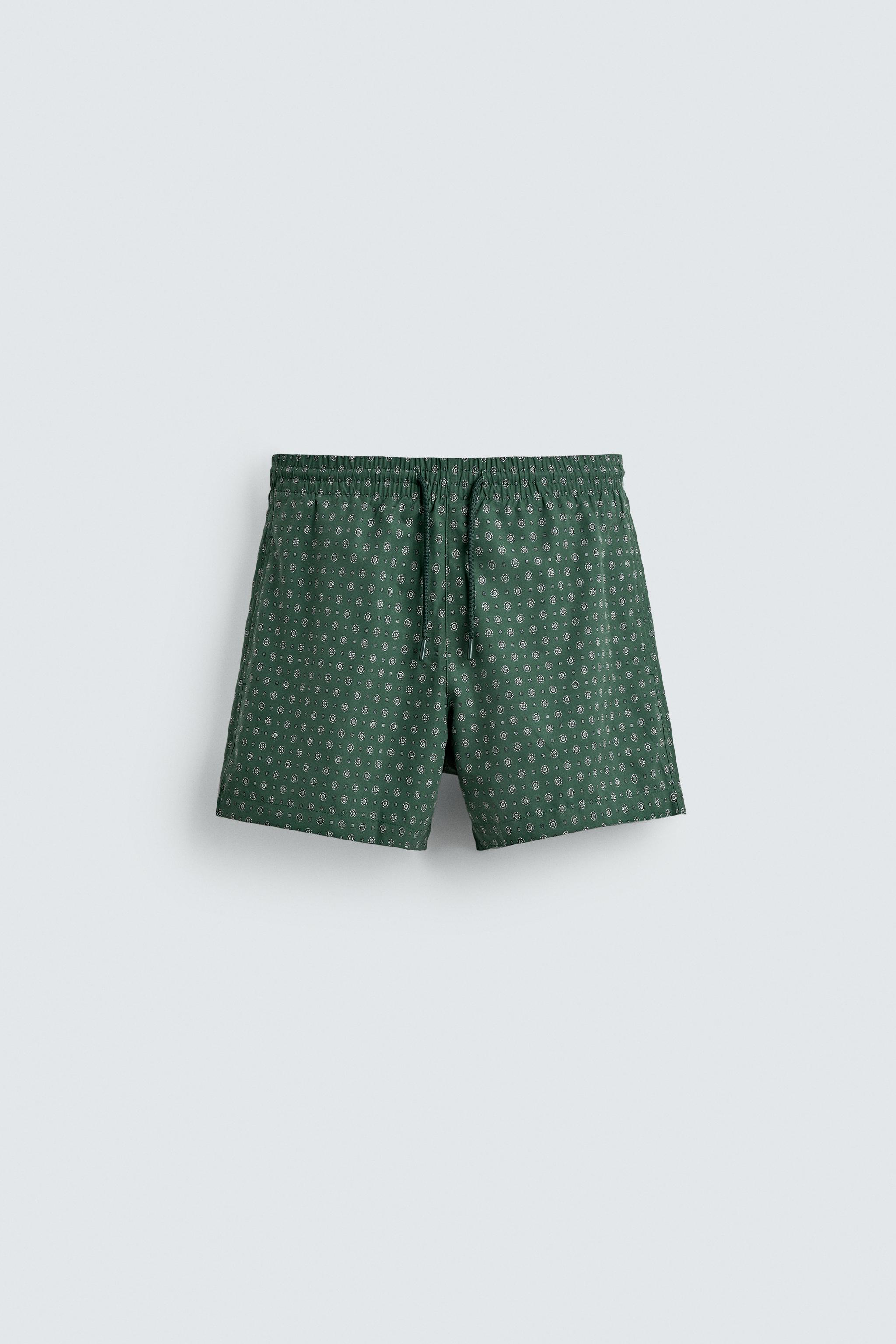 MID-LENGTH GEOMETRIC PRINT SWIMSUIT